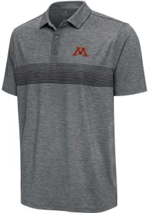 Mens Minnesota Golden Gophers Grey Antigua Dashing Short Sleeve Polo Shirt