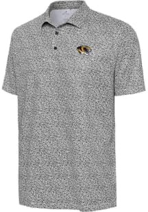 Antigua Missouri Tigers Mens Black Field Ditsy Short Sleeve Polo