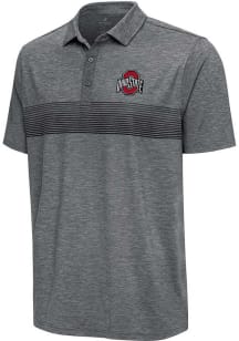 Mens Ohio State Buckeyes Grey Antigua Dashing Short Sleeve Polo Shirt