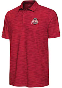 Antigua Ohio State Buckeyes Mens Red Swell Short Sleeve Polo