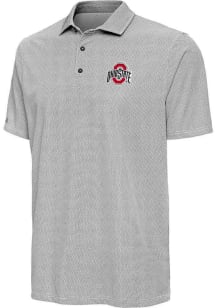 Mens Ohio State Buckeyes Black Antigua Pave Short Sleeve Polo Shirt
