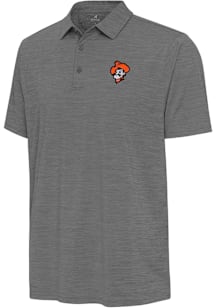Antigua Oklahoma State Cowboys Mens Grey Hidden Blooming Short Sleeve Polo