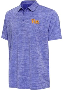 Antigua Pitt Panthers Mens Blue Hidden Blooming Short Sleeve Polo