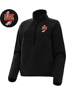 Antigua Philadelphia Eagles Womens Black 2024 Super Bowl Champs Figure Qtr Zip