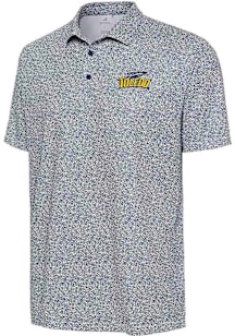 Antigua Toledo Rockets Mens Navy Blue Field Ditsy Short Sleeve Polo