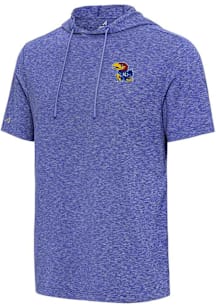 Antigua Kansas Jayhawks Blue Member Short Sleeve Hoods