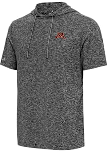 Minnesota Golden Gophers Black Antigua Member Short Sleeve Hoods