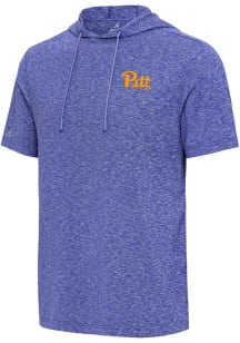 Pitt Panthers Blue Antigua Member Short Sleeve Hoods