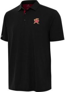 Mens Maryland Terrapins Black Antigua Era Design Short Sleeve Polo Shirt