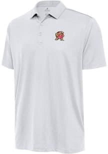 Mens Maryland Terrapins Black Antigua Ellipse Short Sleeve Polo Shirt