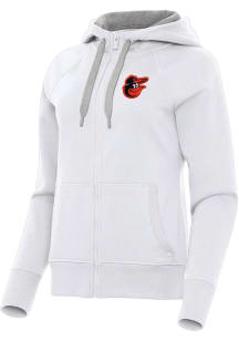 Antigua Baltimore Orioles Womens White Victory Long Sleeve Full Zip Jacket