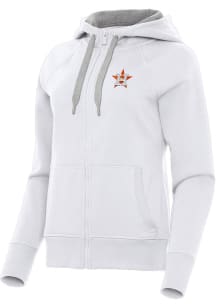 Antigua Houston Astros Womens White Victory Long Sleeve Full Zip Jacket