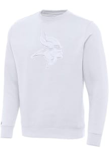 Antigua Minnesota Vikings Mens White Victory Long Sleeve Crew Sweatshirt