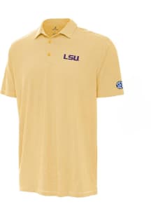 Antigua LSU Tigers Mens Gold Twine Short Sleeve Polo