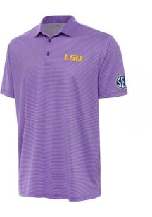 Antigua LSU Tigers Mens Purple Rings Short Sleeve Polo