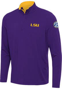 Antigua LSU Tigers Mens Purple Content Long Sleeve Qtr Zip Pullover