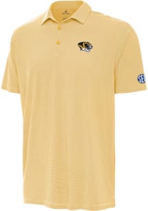 Antigua Missouri Tigers Mens Gold Twine Short Sleeve Polo