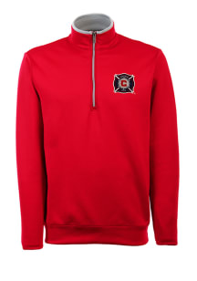 Antigua Chicago Fire Mens Red Leader Long Sleeve 1/4 Zip Pullover