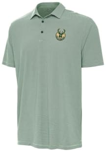 Antigua Milwaukee Bucks Mens Green Twine Short Sleeve Polo