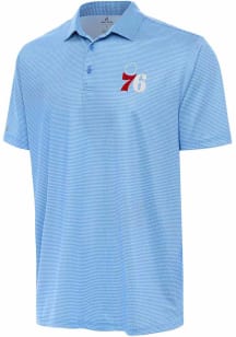 Antigua Philadelphia 76ers Mens Light Blue Rings Short Sleeve Polo