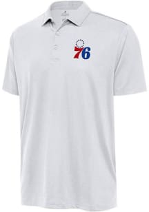 Antigua Philadelphia 76ers Mens White Ellipse Short Sleeve Polo