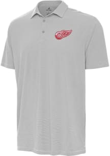 Antigua Detroit Red Wings Mens Grey Twine Short Sleeve Polo