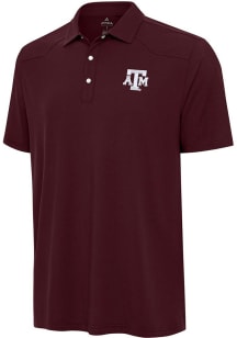 Antigua Texas A&amp;M Aggies Mens Maroon Western Short Sleeve Polo