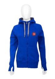 Antigua Chicago Cubs Womens Blue Victory Long Sleeve Full Zip Jacket