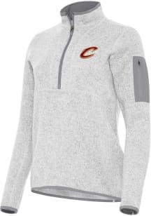 Antigua Cleveland Cavaliers Womens Grey Fortune Qtr Zip