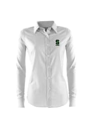 Antigua Michigan State Spartans Womens Sharp Long Sleeve White Dress Shirt