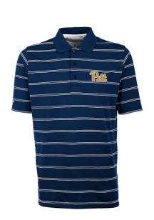 Antigua Pitt Panthers Mens Navy Blue Deluxe Short Sleeve Polo