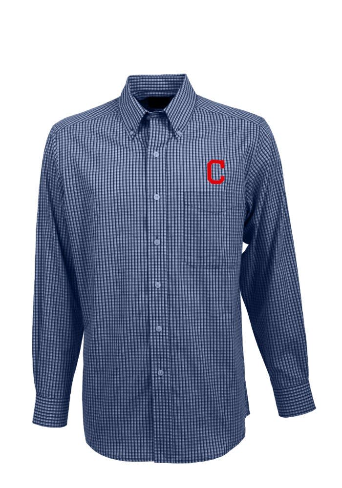 Men's Antigua Cleveland Indians Blue Balance Polo