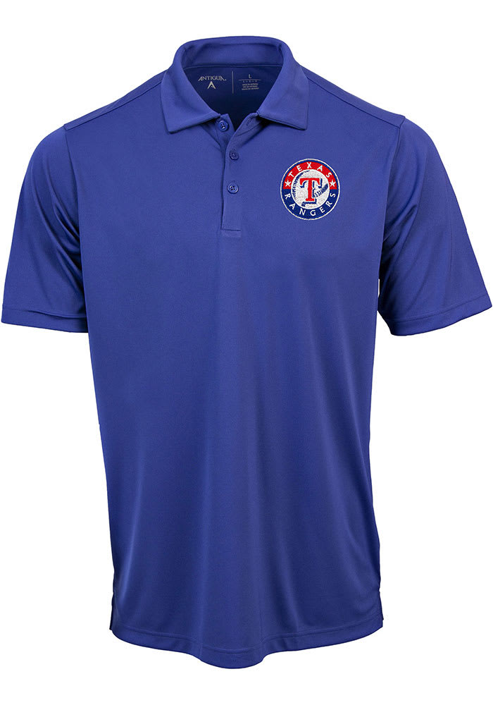 Antigua Texas Rangers Mens Blue Tribute Short Sleeve Polo