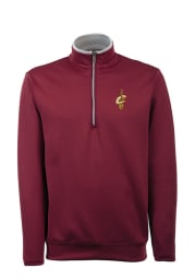 Antigua Cleveland Cavaliers Mens Red Leader Long Sleeve 1/4 Zip Pullover