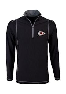 Antigua Kansas City Chiefs Mens Black Tempo Long Sleeve Qtr Zip Pullover