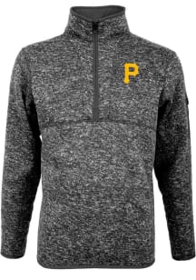 Antigua Pittsburgh Pirates Mens Grey Fortune Long Sleeve 1/4 Zip Pullover