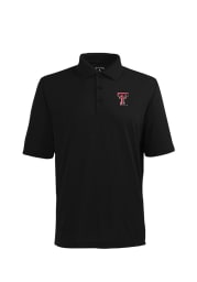 Antigua Texas Tech Red Raiders Mens Black Pique Xtra-Lite Short Sleeve Polo