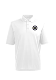 Antigua Philadelphia Union Mens White Pique Xtra-Lite Short Sleeve Polo