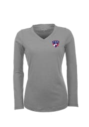 Antigua FC Dallas Womens Grey Flip Long Sleeve Women's V-Neck
