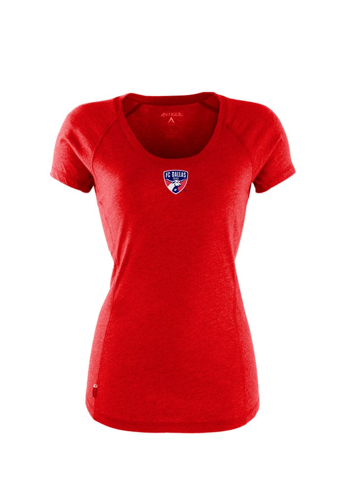 Antigua FC Dallas Womens Red Pep Short Sleeve Scoop