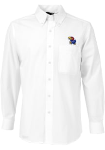 Antigua Kansas Jayhawks Mens White Dynasty Long Sleeve Dress Shirt