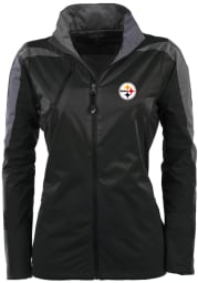 Antigua Pittsburgh Steelers Womens Black Discover Light Weight Jacket