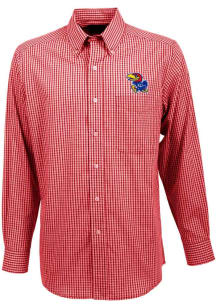 Antigua Kansas Jayhawks Mens Red Associate Long Sleeve Dress Shirt