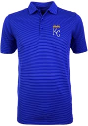 Antigua Kansas City Royals Mens Blue Quest Short Sleeve Polo