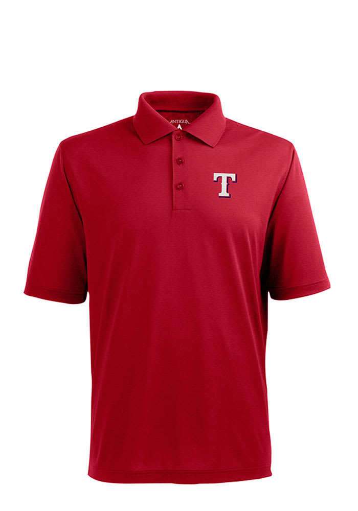 Antigua Texas Rangers Mens Red Xtra-Lite Short Sleeve Polo