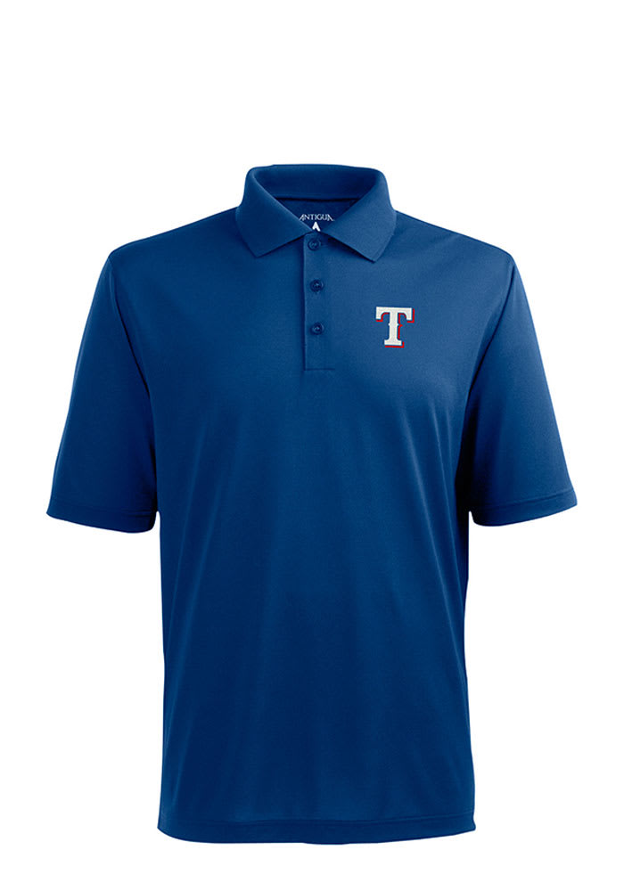 Antigua Texas Rangers Mens Blue Tribute Short Sleeve Polo