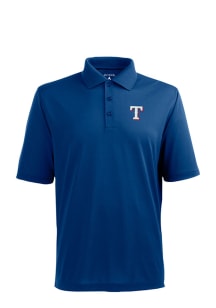 Antigua Texas Rangers Mens Blue Xtra-Lite Short Sleeve Polo