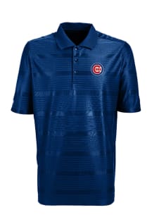 Antigua Chicago Cubs Mens Blue Illusion Short Sleeve Polo