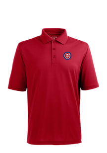 Antigua Chicago Cubs Mens Red Xtra-Lite Short Sleeve Polo