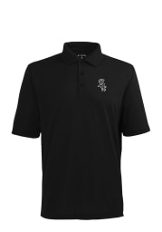 Antigua Chicago White Sox Mens Black Xtra-Lite Short Sleeve Polo